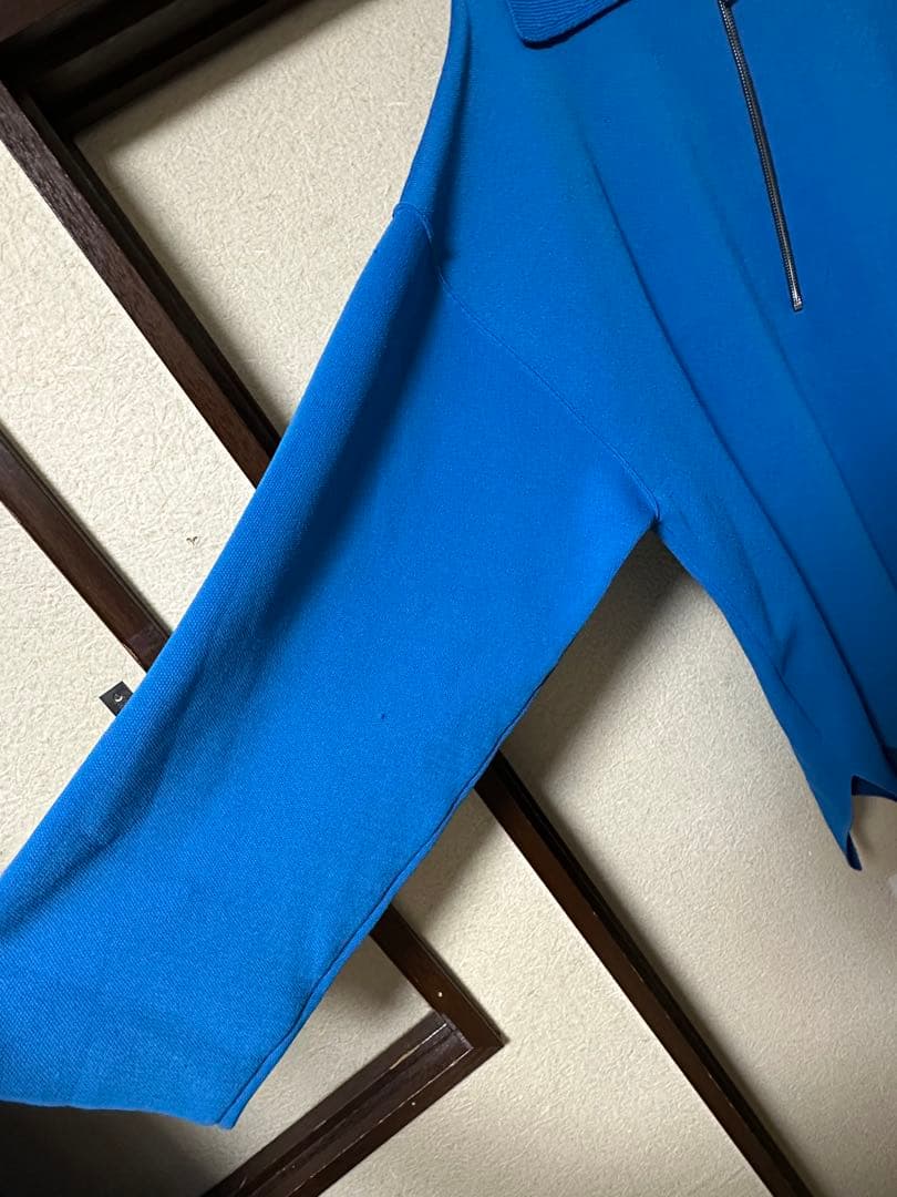 ダブルフェイスハーフジッププライムオーバーニットポロシャツ