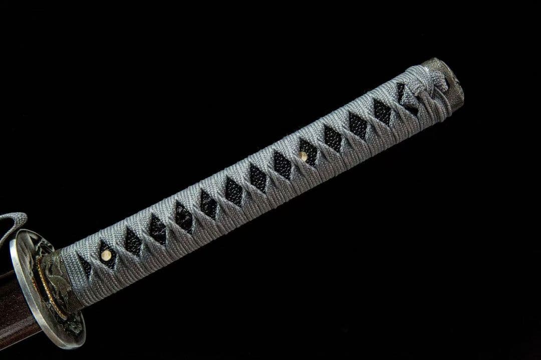 スカル彫刻打刀模造刀1045 炭素鋼グレー調デザイン全長102cm刃厚0.7cm