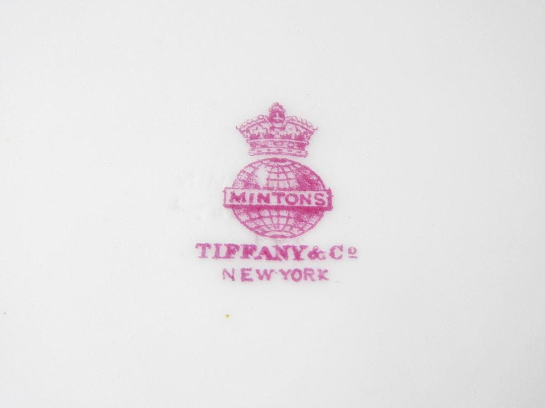 ミントン ティファニー特注 金彩プラチナ キャビネット プレート