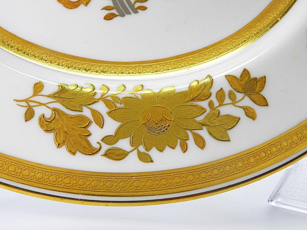 ミントン ティファニー特注 金彩プラチナ キャビネット プレート