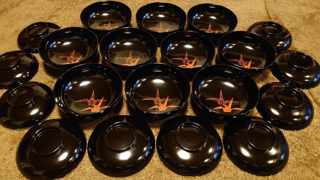 輪島塗　漆器　蒔絵　蓋椀　蓋物　蔵出し　１０客