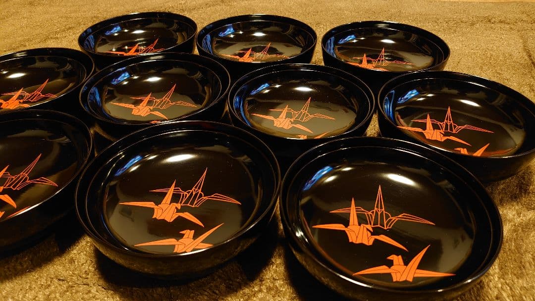 輪島塗　漆器　蒔絵　蓋椀　蓋物　蔵出し　１０客