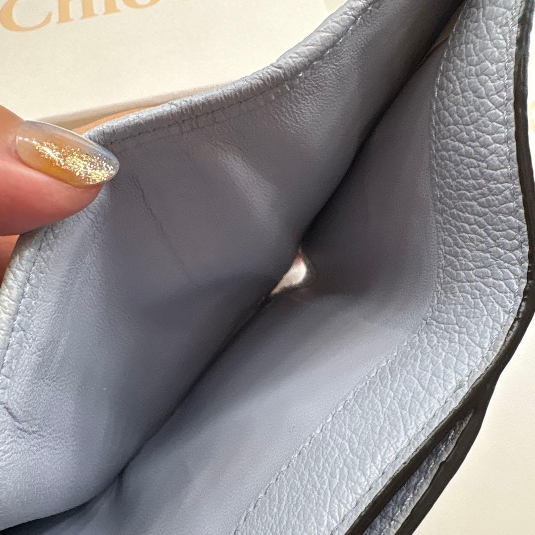 【中古】Chloé 三つ折り財布 イニシャルK,C チャーム付き