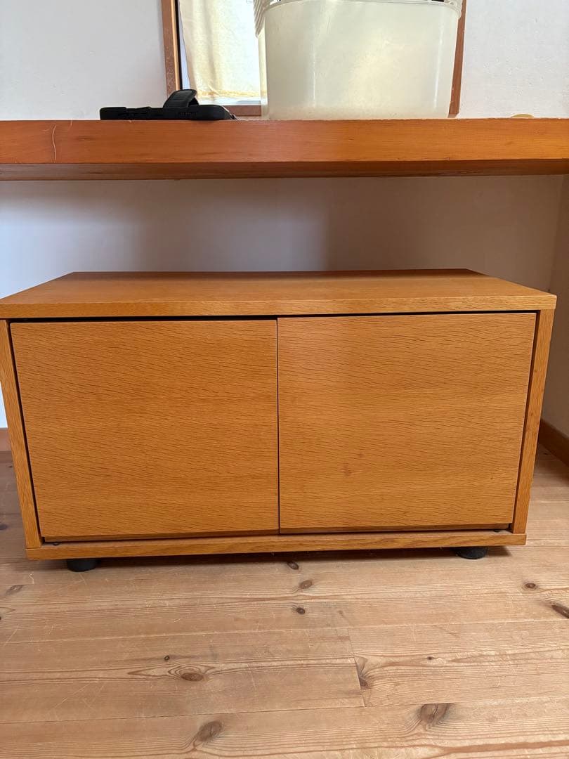 無印良品 スタッキングキャビネット テレビ台　木製扉 オーク材 スタッキングキャビネット・幅162．5cm・基本セット・オーク材