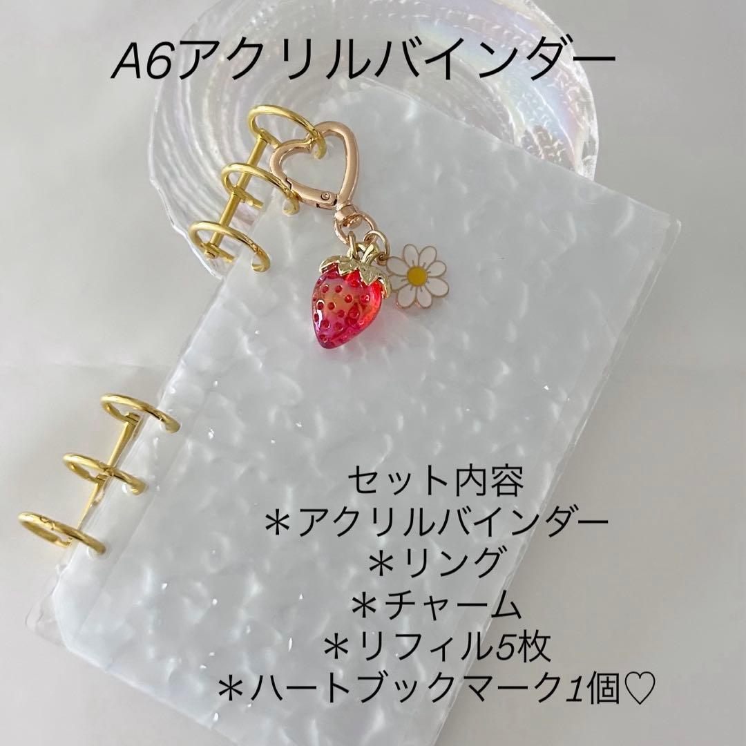 アクリルバインダー A6 チャーム付き♡ 韓国 リフィル 貯金 家計管理