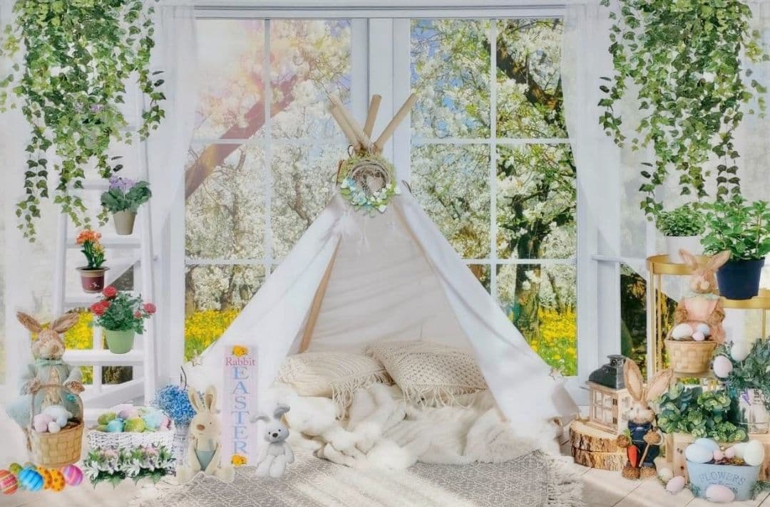 背景布【イースターCA】サンプル80×120cm 4月 ペット撮影用フォト