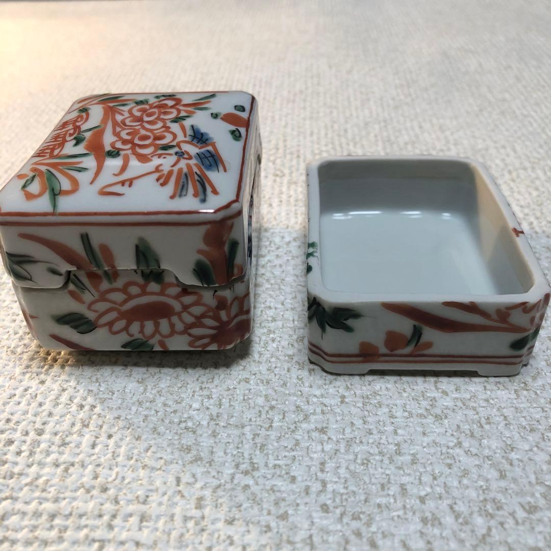 赤絵巾合　龍岳造　茶巾入れ　煎茶　茶道具