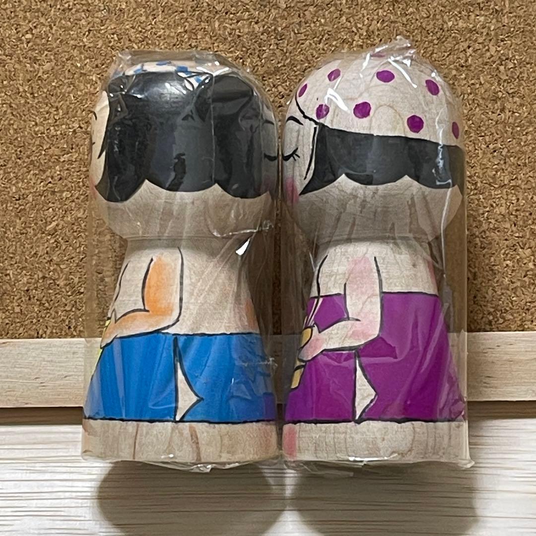 木製こけし人形 穂のデザイン こけし 「桜々」 C278 創作こけし 置物