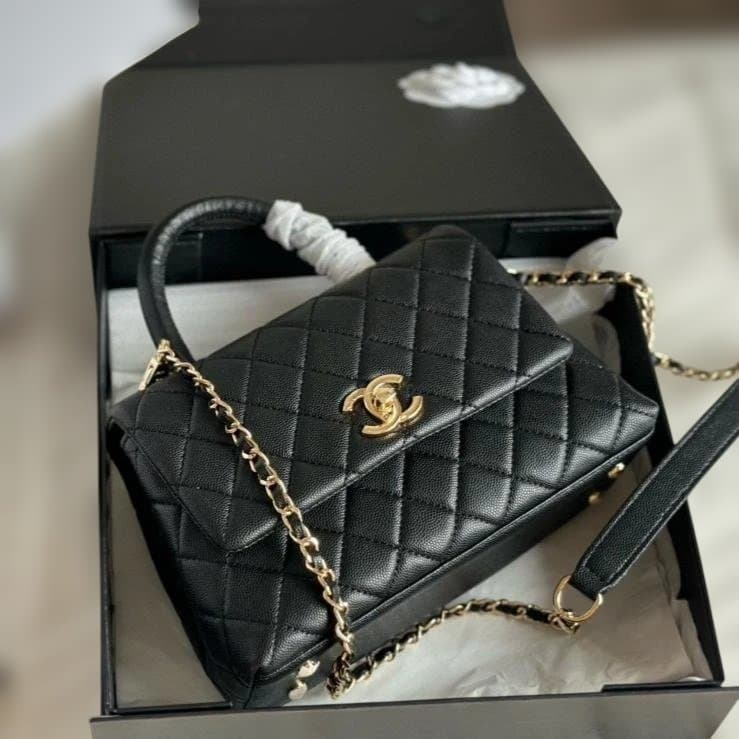 coco handle 金 ブラック ショルダーバッグ