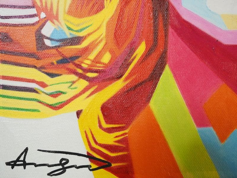 油絵　アンディ・ウォーホル　モンロー　人物画　F6　額付き　手描き　肉筆