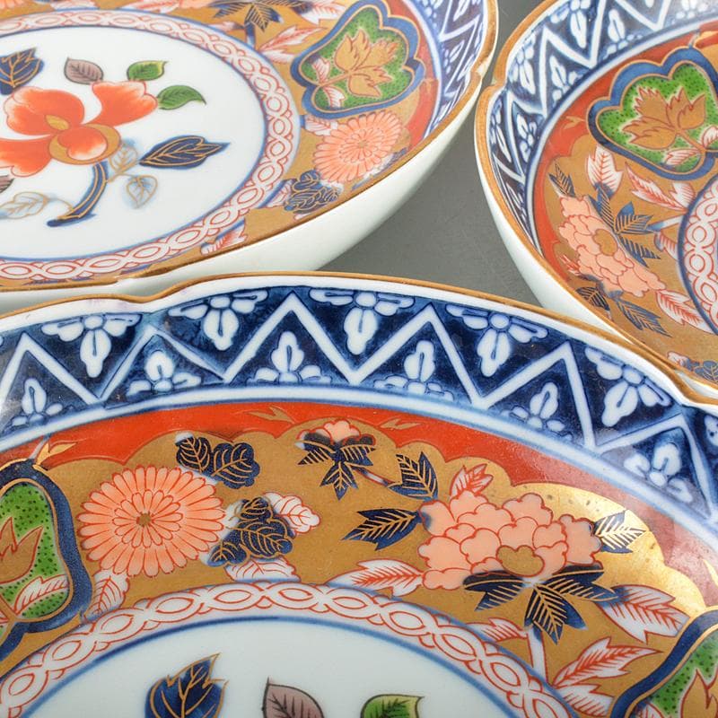 有田焼　日肥其泉作　極錦金彩古伊万里　銘々皿揃　五客　共箱　D　R5384