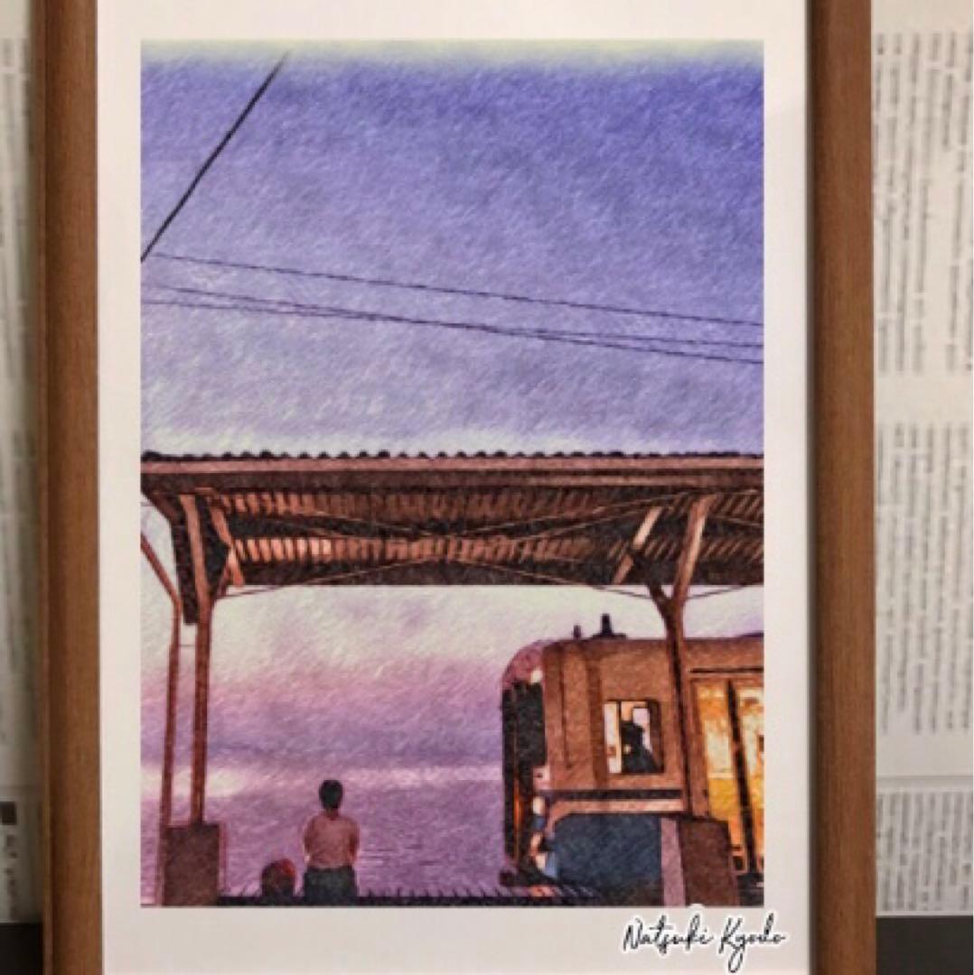 ジブリアート⑥ 千と千尋の神隠しより「海の見える駅」32.7㎝×