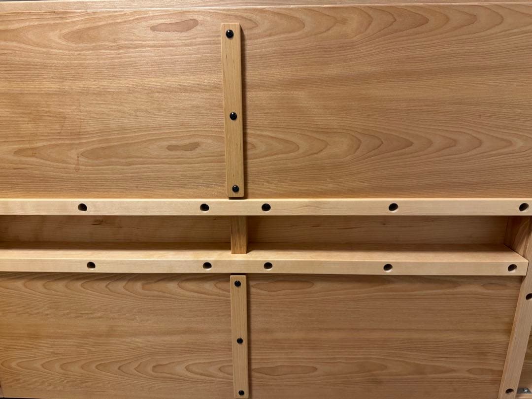 カバ桜の棚付きダイニングテーブル 150x80cm【212】