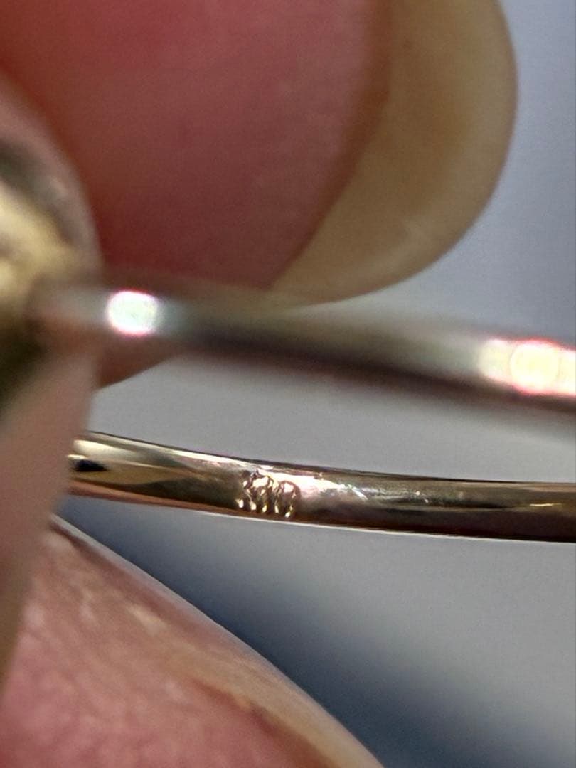 星と月リングk10YGダイヤ0.03ct