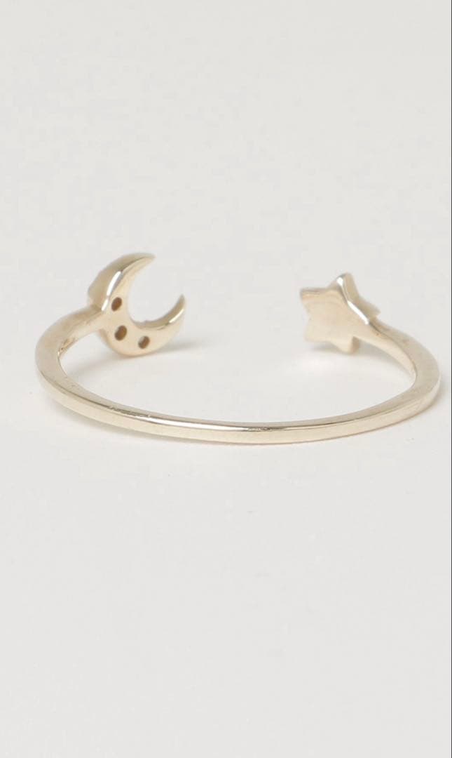 星と月リングk10YGダイヤ0.03ct