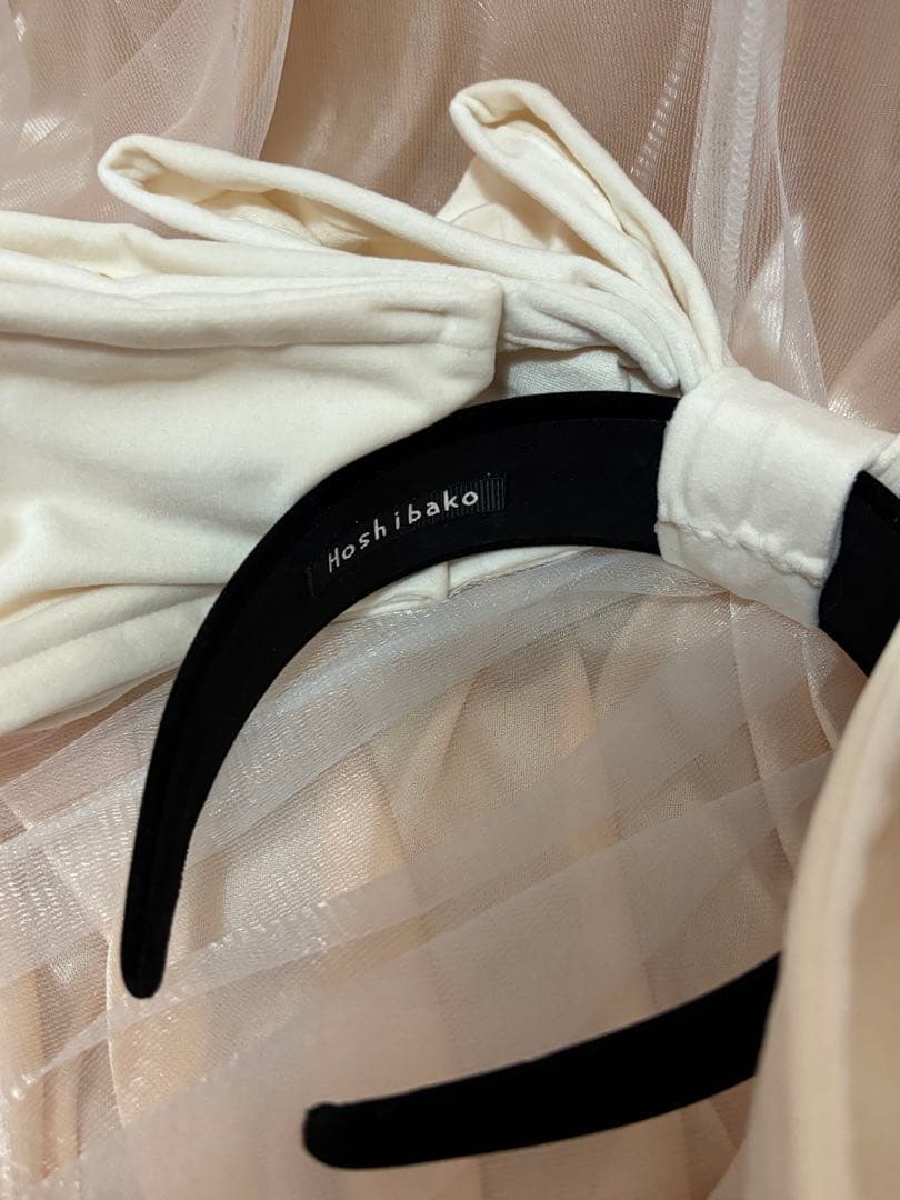 星箱works お人形風ラッピングリボンカチューシャ　クリーム