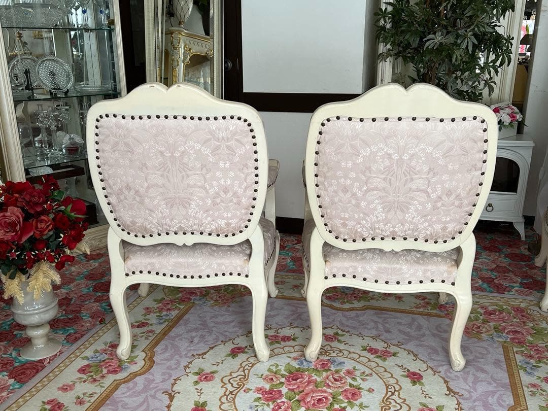 k075r118 白家具 姫系ソファセット 2人掛け・1人掛け×2台 クラシック