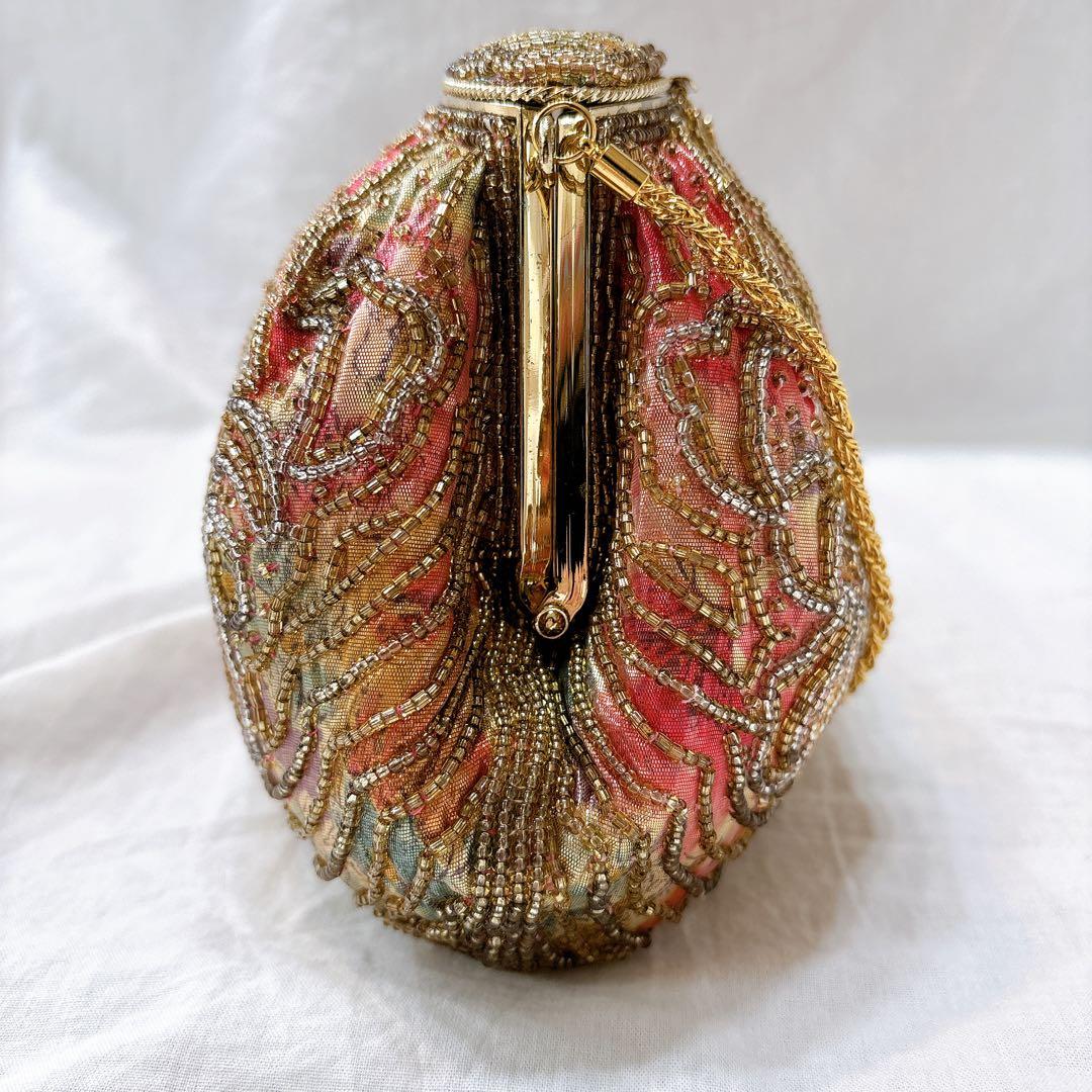 激レア品✨アンティークバッグ　高級　ビーズバッグ　パーティーバッグ　ハンドバック