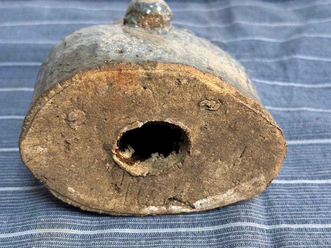 青灰色 陶器の人形 2点セット