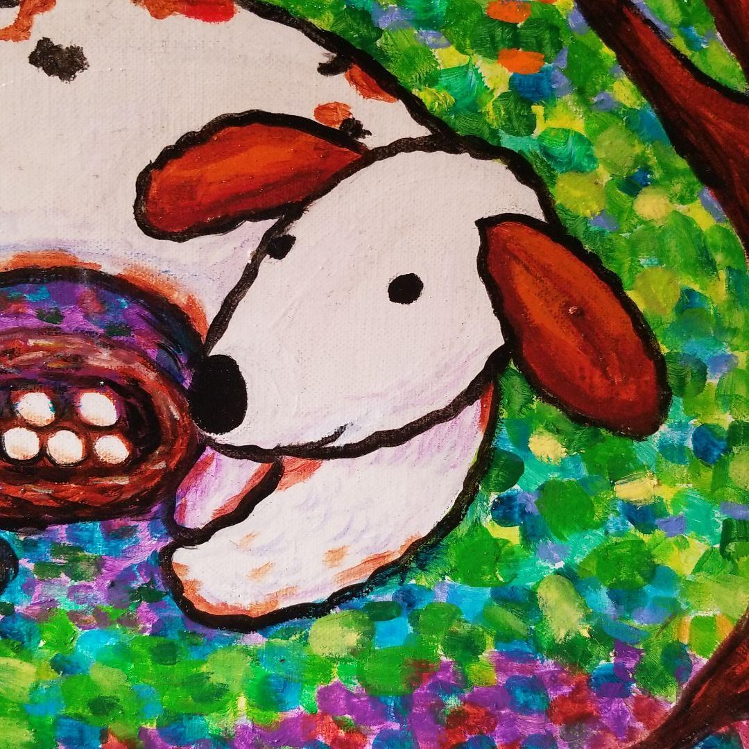 油絵 FUUTA様専用 友だちの卵を守る犬