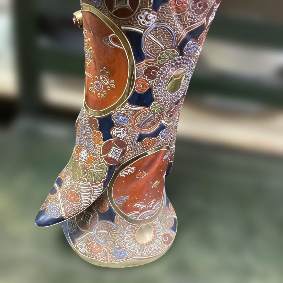 石川県九谷焼観音像　陶器製 女性像 装飾品　伝統工芸品　日本美術　金彩