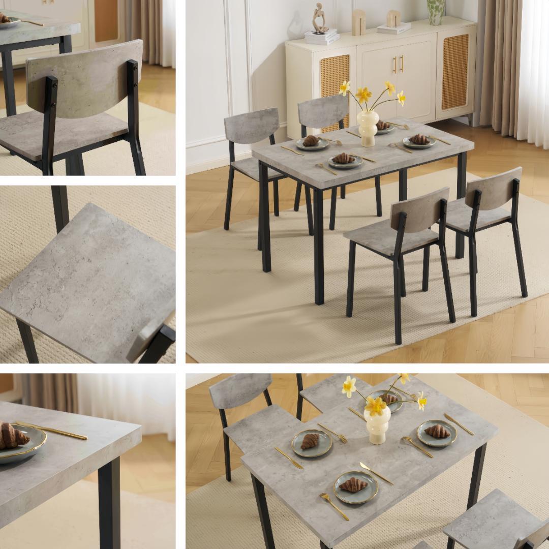 予約先行販売！1000円OFF4人掛け テーブル＆チェア4脚　オシャレ　GRAY