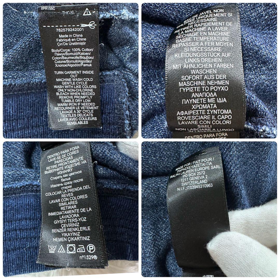 美品✨ラルフローレン RRL インディゴ染め スウェット パーカー プルオン