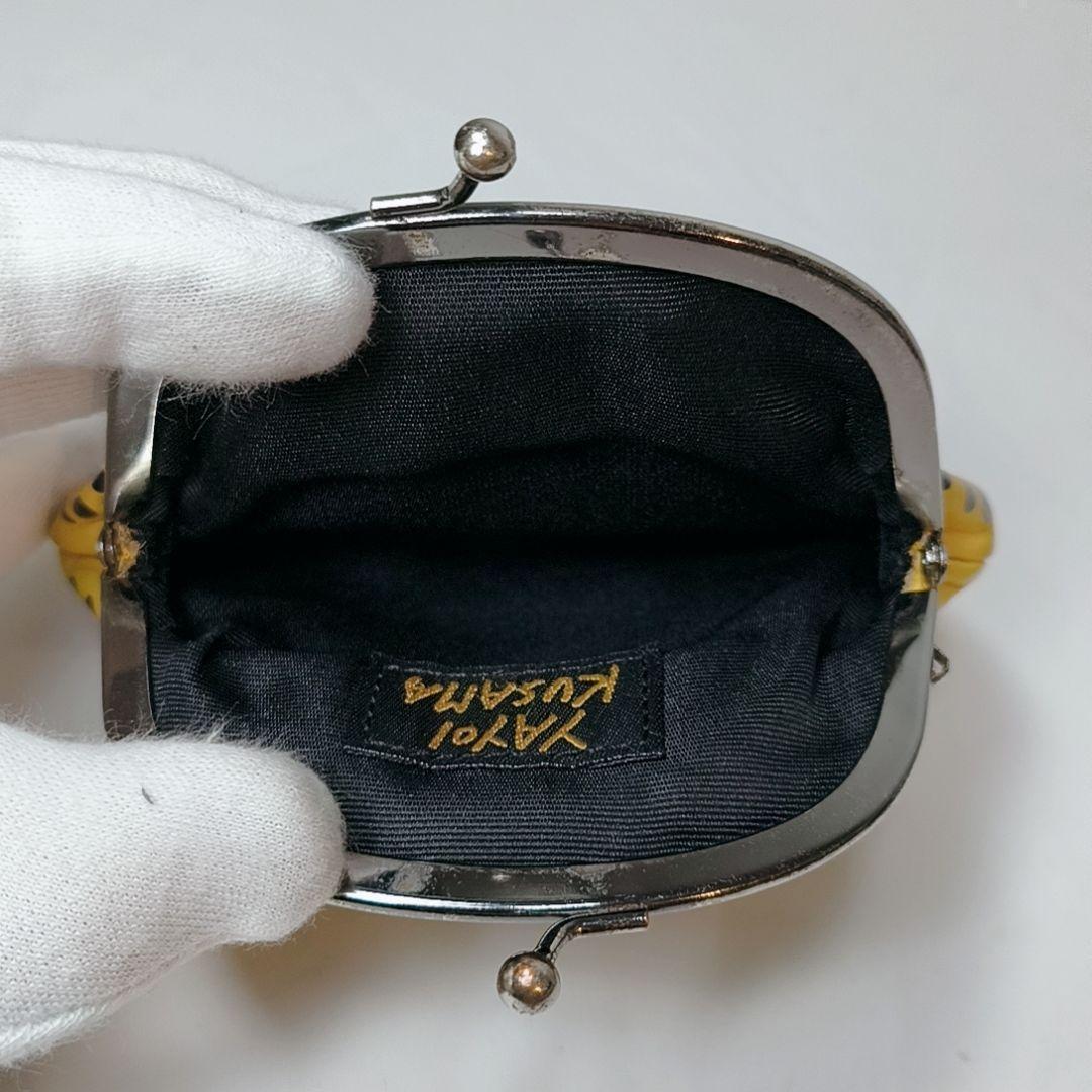 ​【入手困難】草間彌生　がま口　かぼちゃケース　黄色　本革　水玉模様