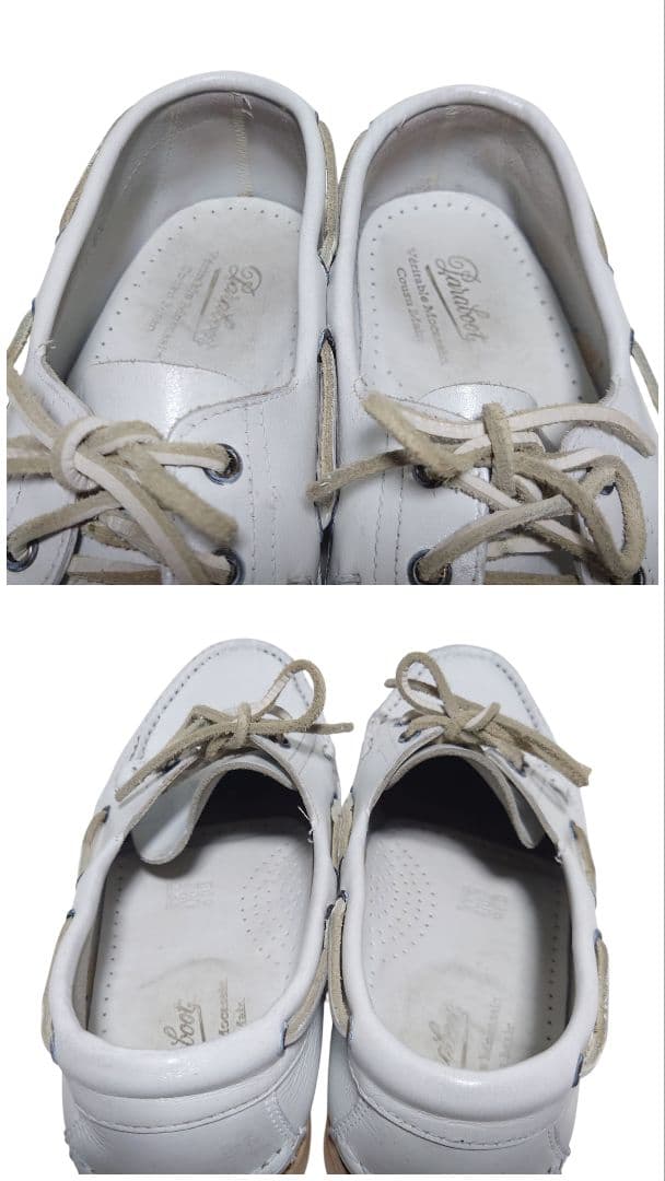 Paraboot パラブーツ デッキシューズ モカシン 白 8.5 レザー