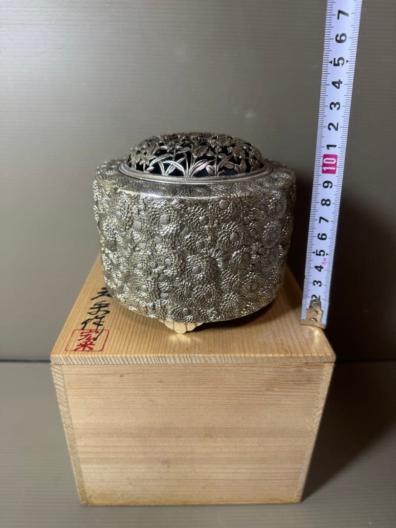 2861 菊華 香炉 伝統工芸 佐野宏采 高岡銅器 - メルカリ