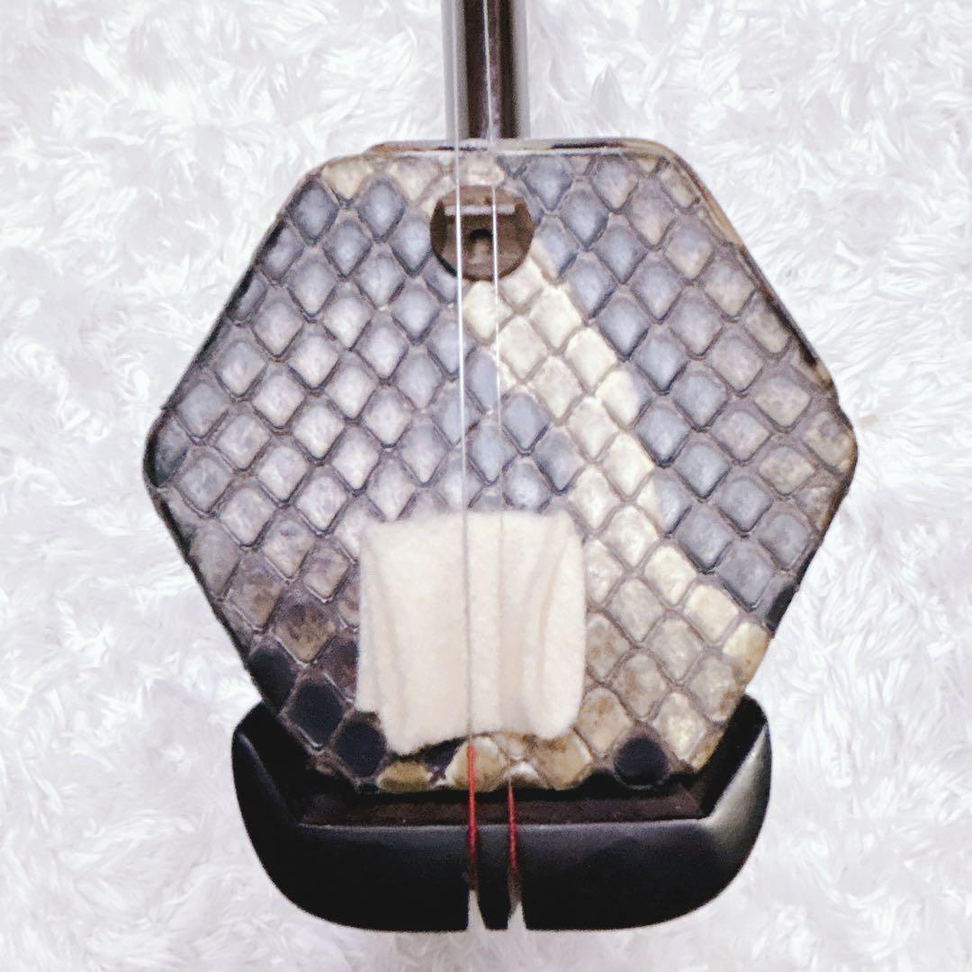 【美品】古月琴坊 紅木 二胡 ニシキヘビ皮 ER-400 セミハードケース付