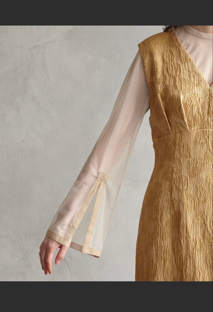 aimer チュールブラウス付きジャカードIラインパーティードレス