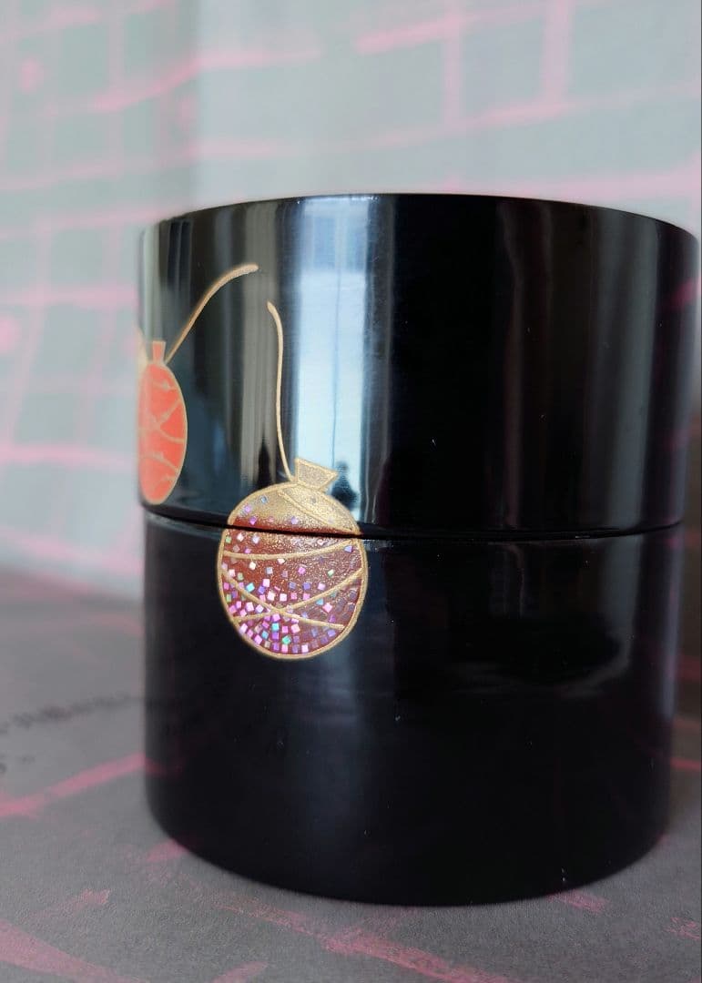 茶道具 漆棗 紙箱付蒔絵屋伯兆作蒔絵螺鈿中継中次