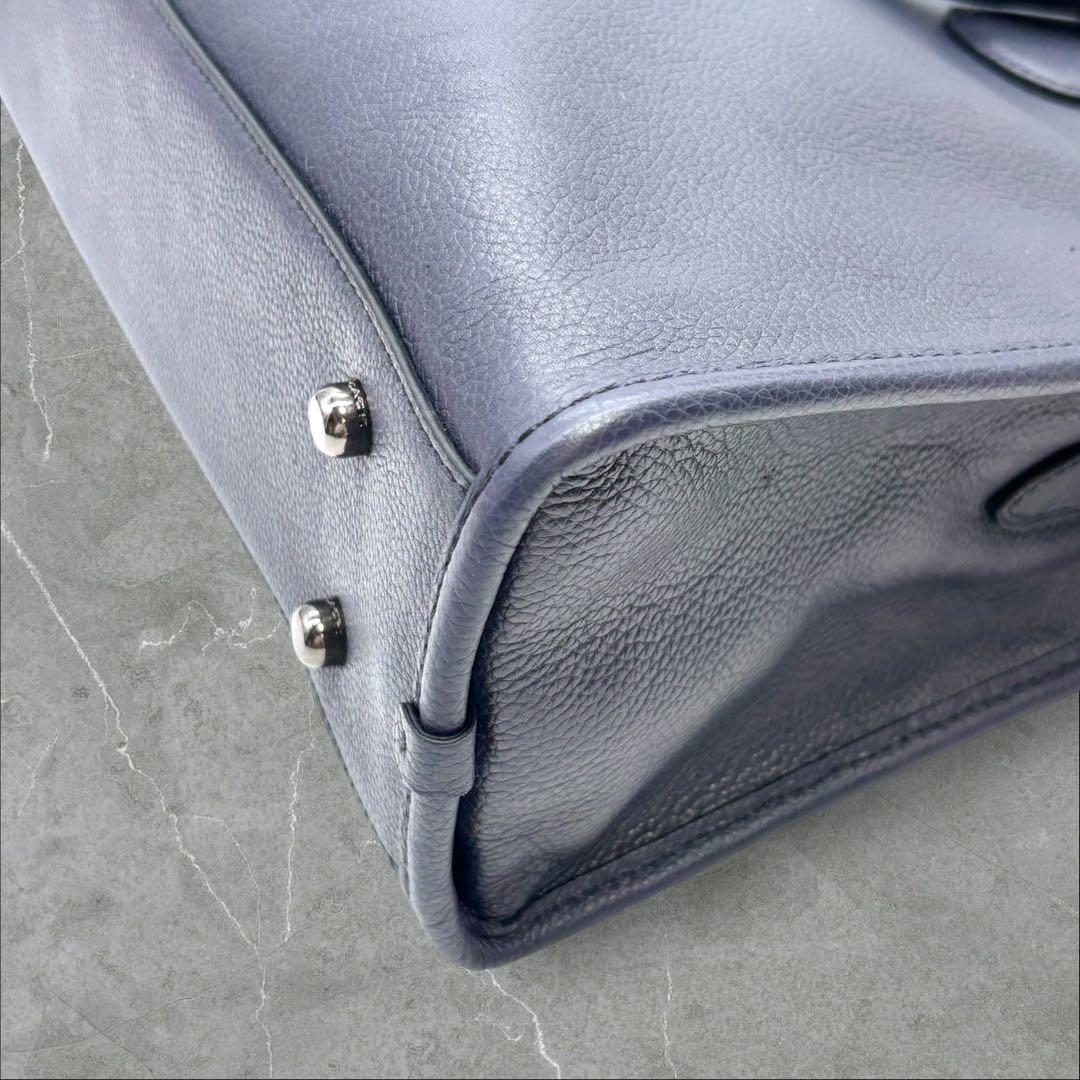 COACH ブリーフケース 2way レザー ネイビー系 71614