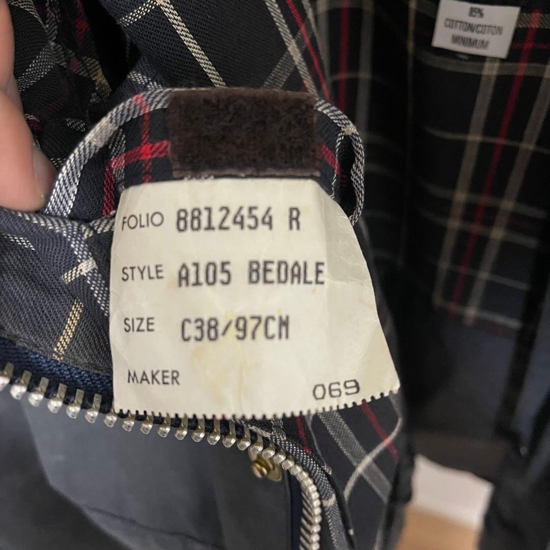 88年製 Barbour バブアー 4ポケビデイル ネイビー 38