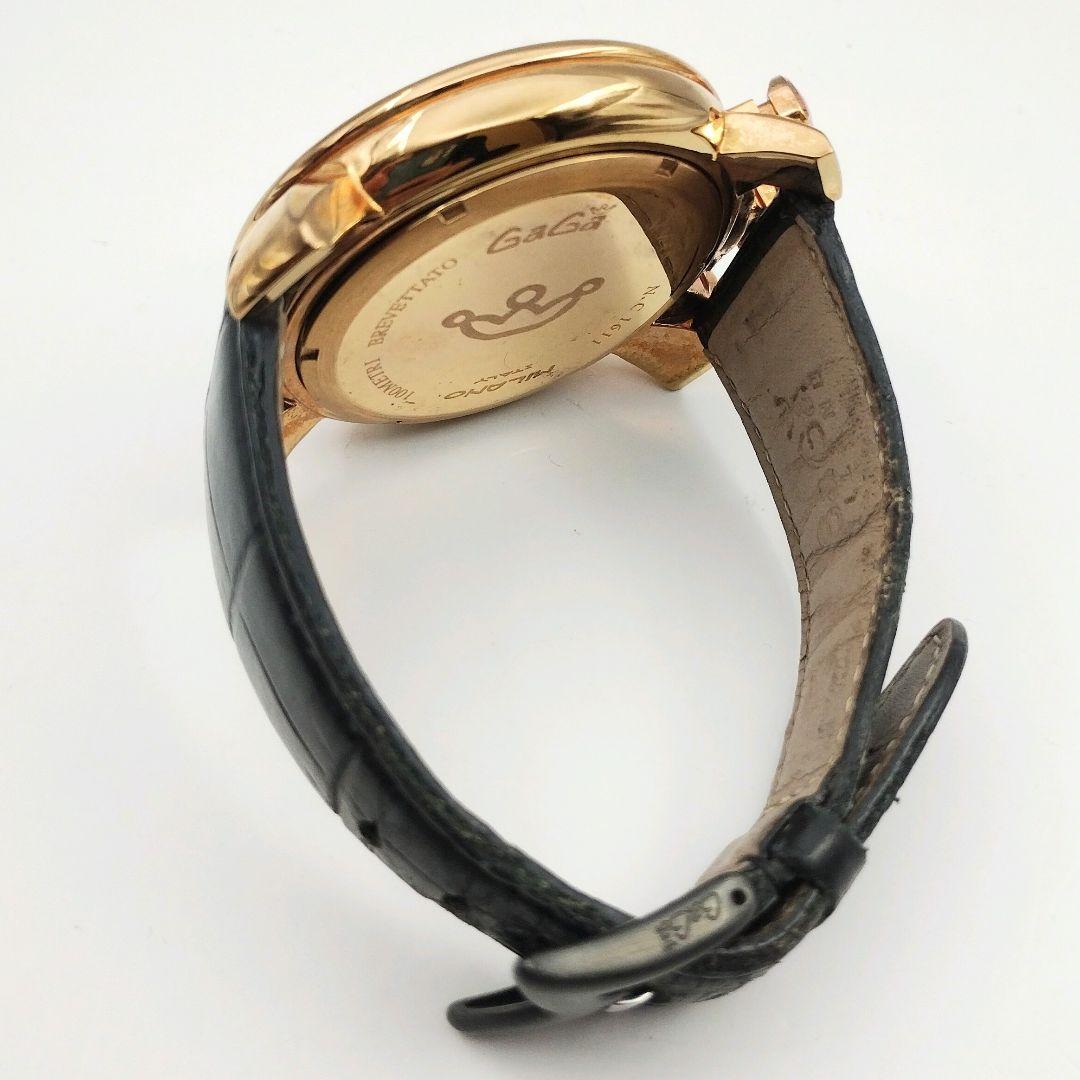 【稼働品】ガガミラノ マニュアーレ48MM クロノグラフ 腕時計