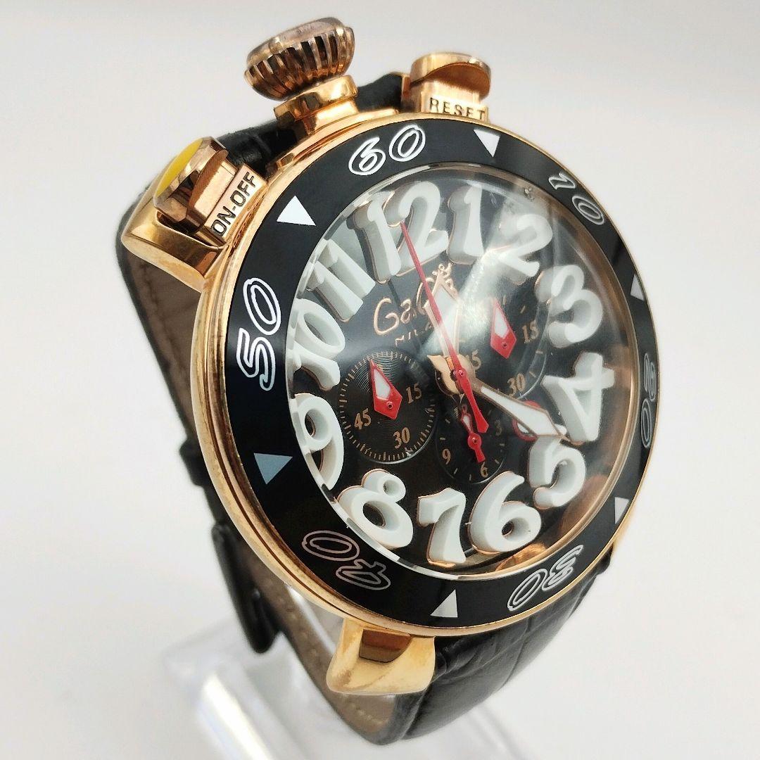【稼働品】ガガミラノ マニュアーレ48MM クロノグラフ 腕時計