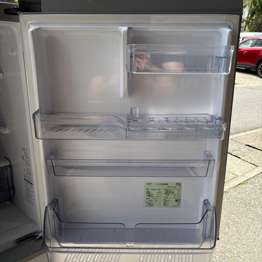 福岡】AQUA ノンフロン冷凍冷蔵庫 AQR-27J(S) 272L 2020