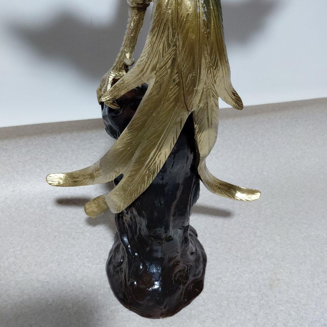 鳳凰の置物　金属製　縁起物　美術品　骨董品