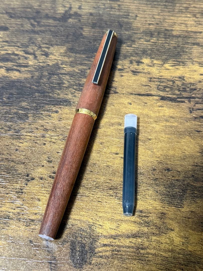 筆記確認&洗浄済 1972年製 初代カスタム イタヤカエデ 18金 万年筆 細字