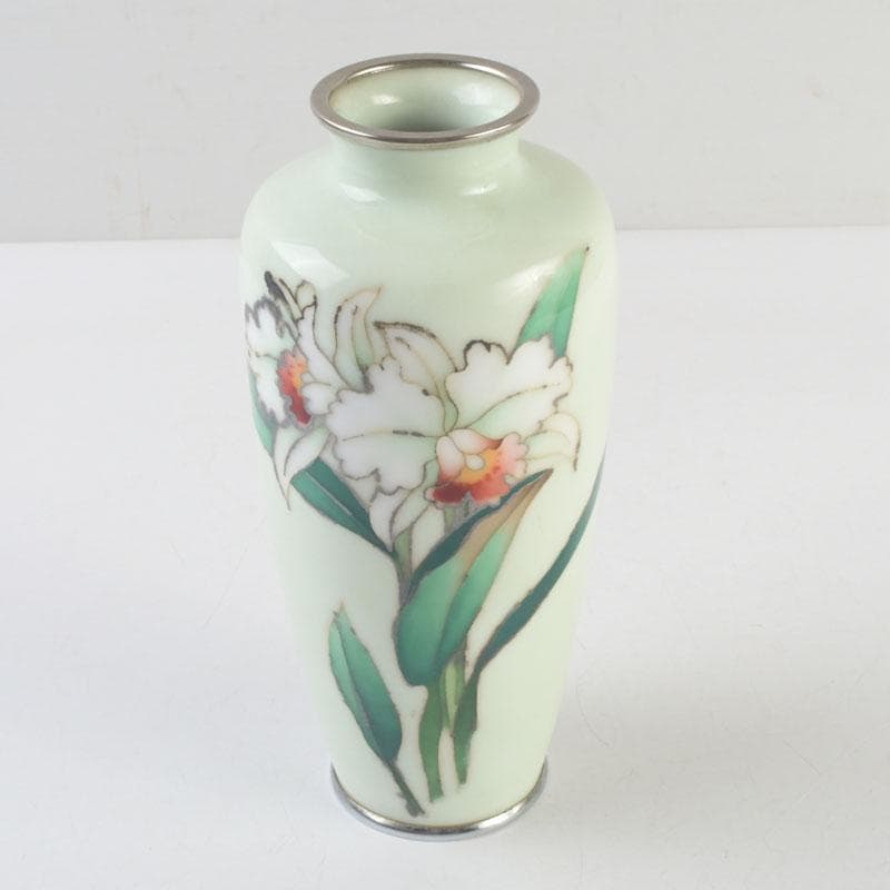 七宝焼　安藤七宝店　花文瓶　花瓶　V　9534 七宝焼 安藤七宝店 花文瓶 花瓶 V 9534 美術品・アンティーク