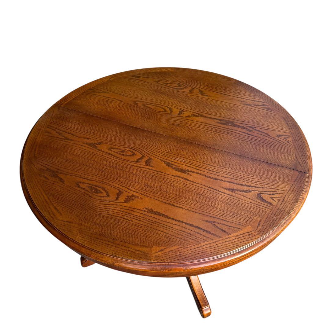 HR847 三越ブルージュ　拡張テーブル　ダイニングテーブル　丸　円　楕円