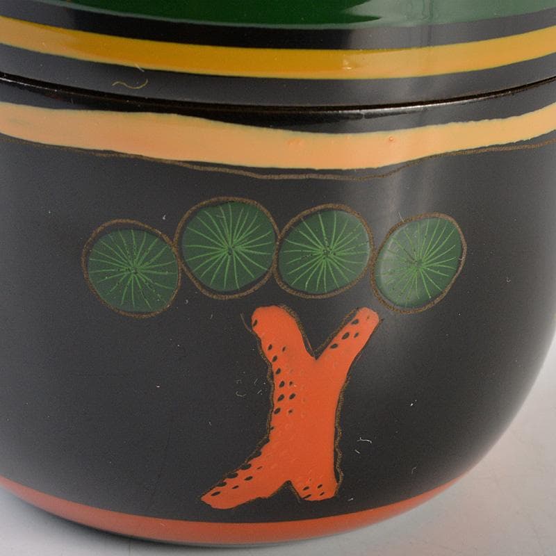 茶道具　中谷秀斉作　牛の背童子絵　中棗　共箱　V　6586