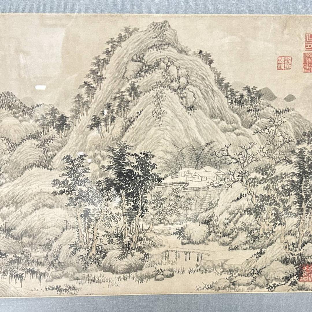 【工芸】二玄社　元時代　馬ワン「春山清霽図」原寸 扁額