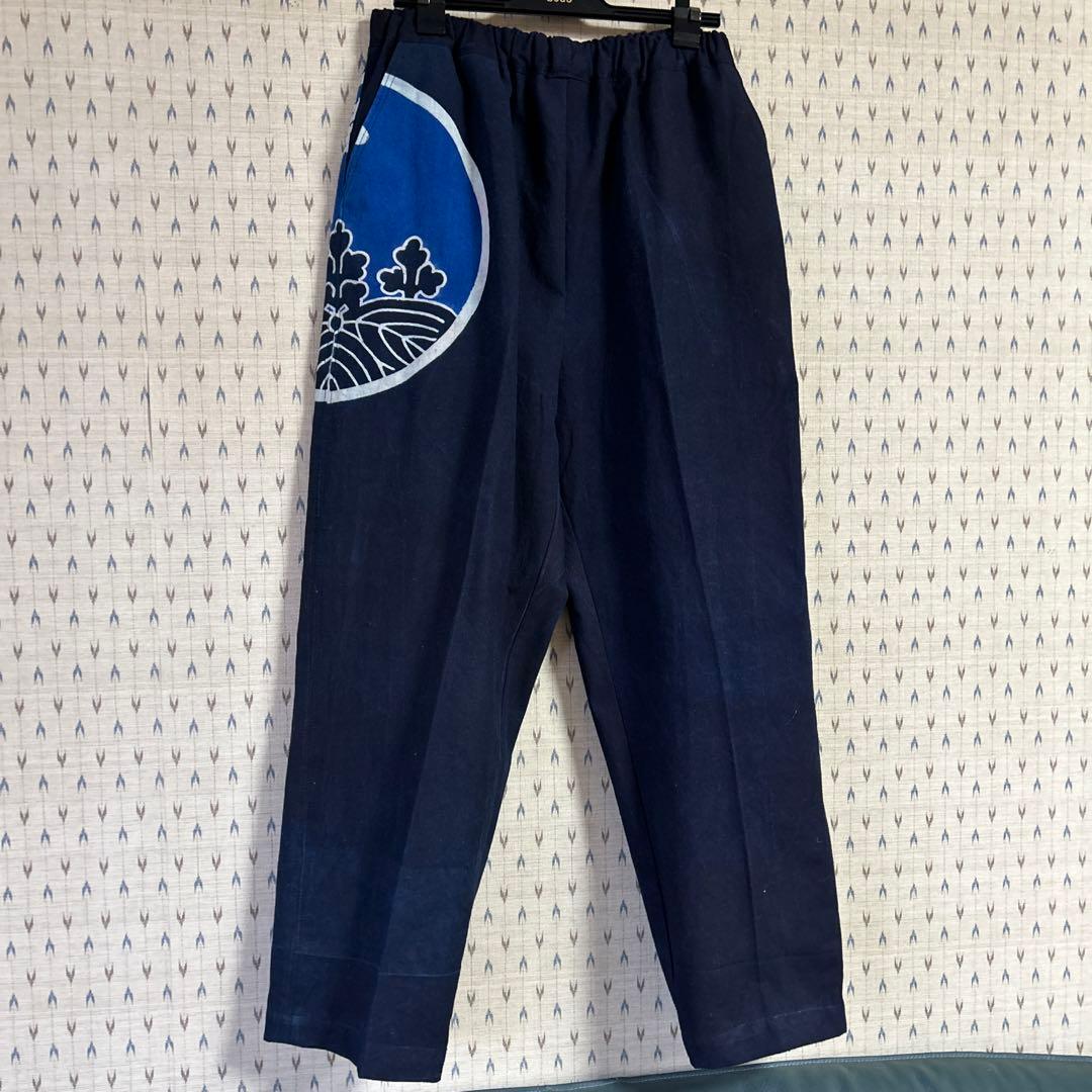 古布　藍染　ハンテン地