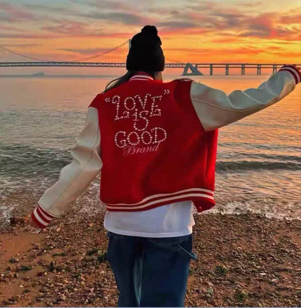 パールロゴスタジャン 韓国ファッション GD ジヨン ジードラゴン KーPOP