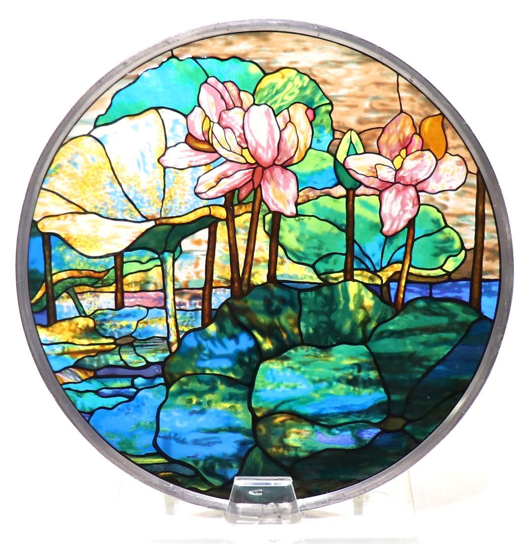 ルイス・C・ティファニー 睡蓮 丸型ヴィンテージステンドグラス 東京都