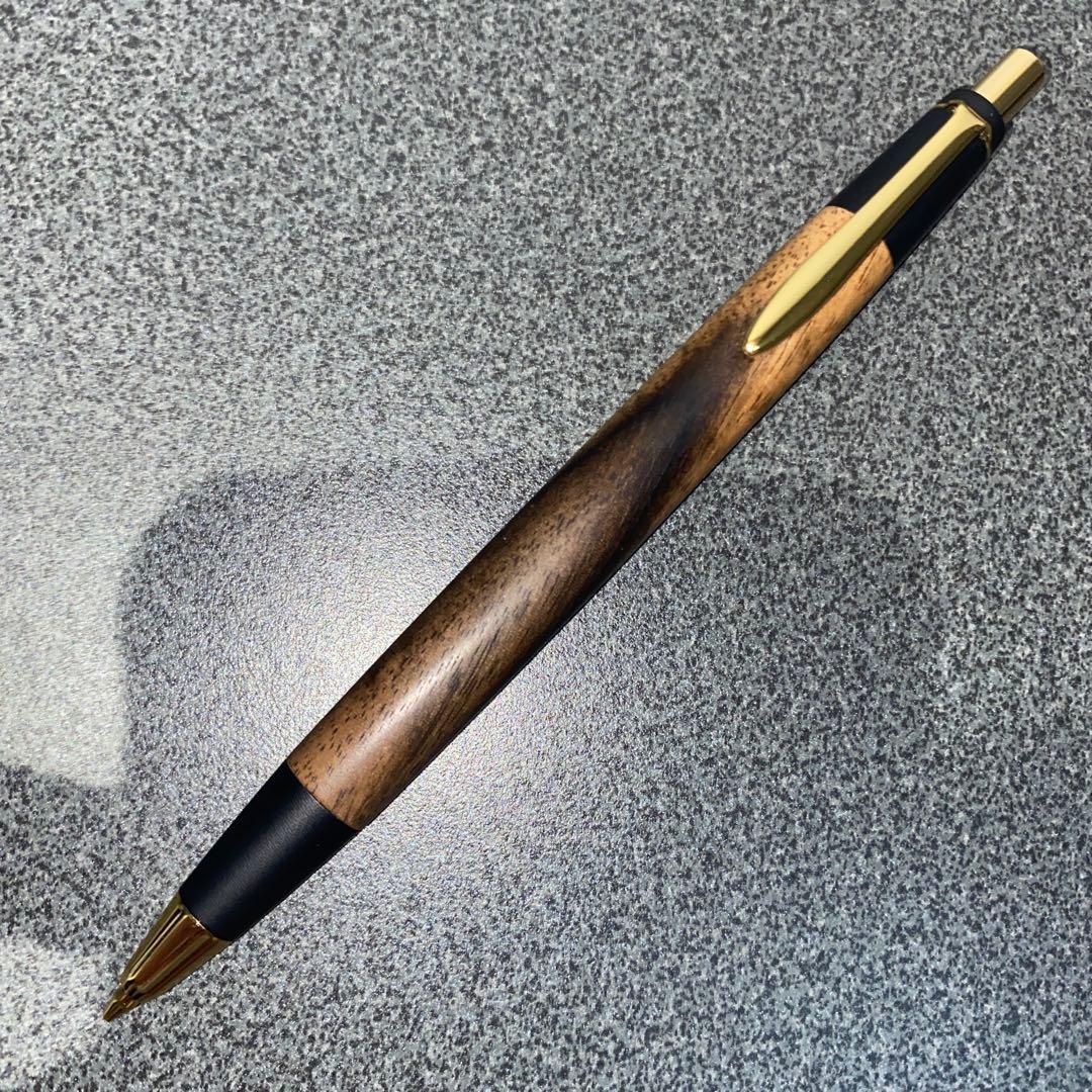 10時間以内発送】野原工芸旧型 黒柿 固定式口金 シャープペンシル 0.5mm
