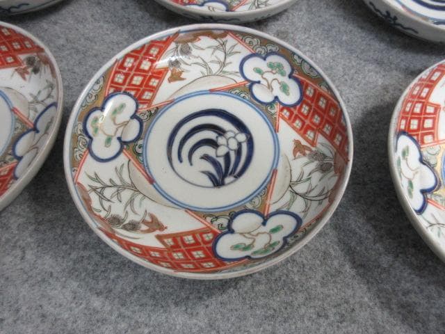 伊万里焼染錦花鳥文手塩皿9枚 [B26560] 美術品・アンティーク