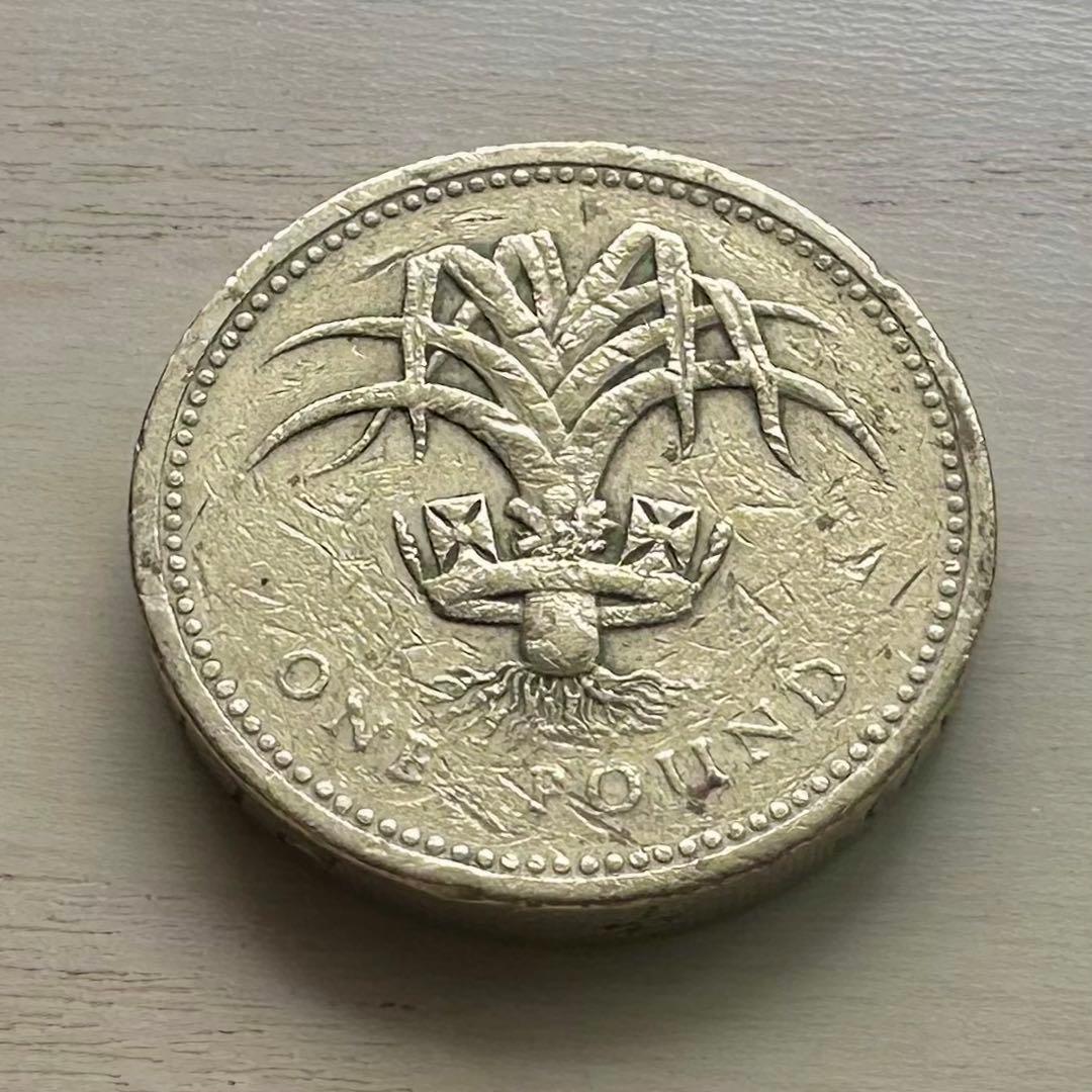 イギリス 1985 リークと王冠 ウェールズ デザイン 1ポンド 記念硬貨